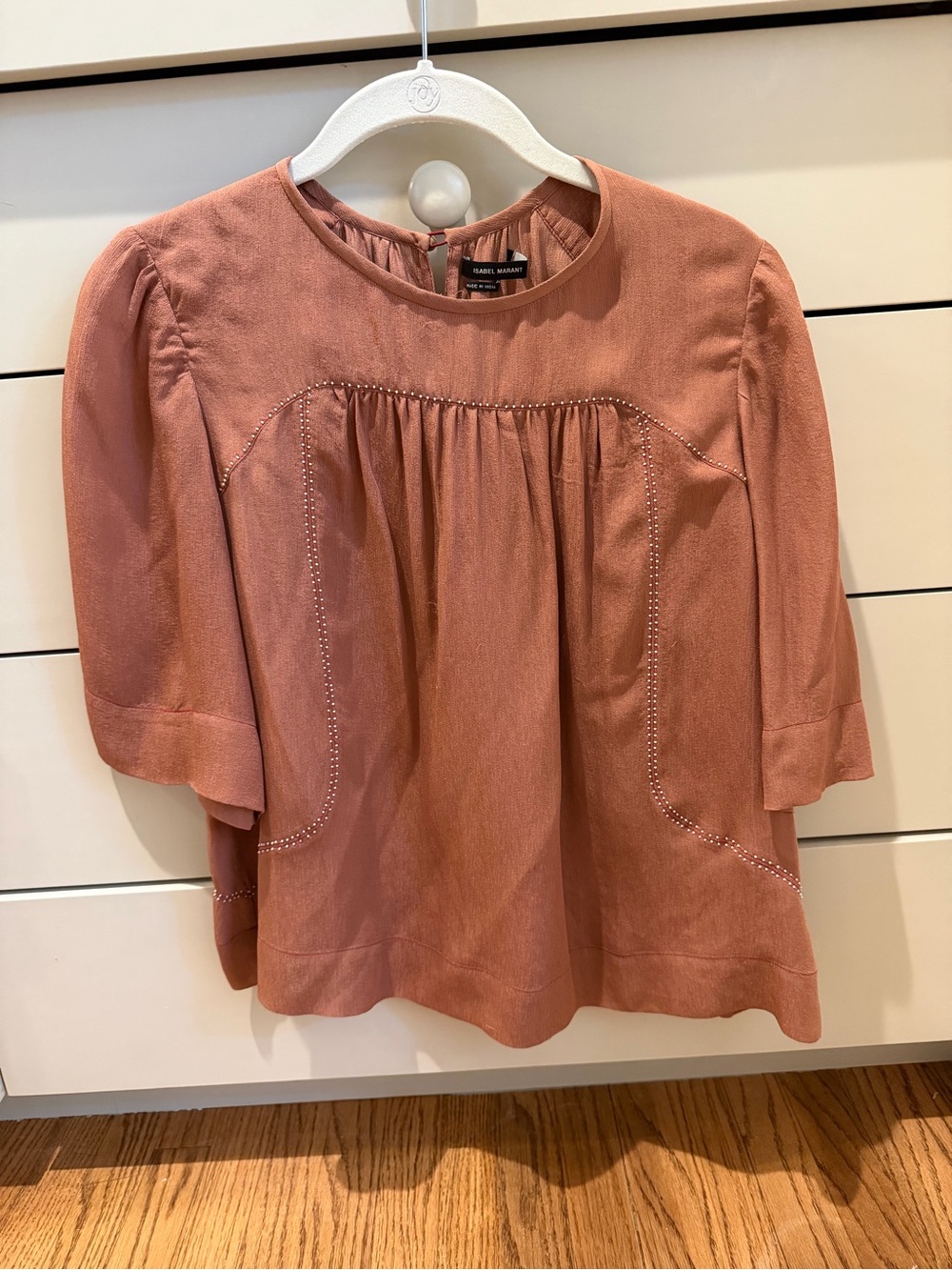 Isabel Marant Dusty Rose Gathered Front Blouse